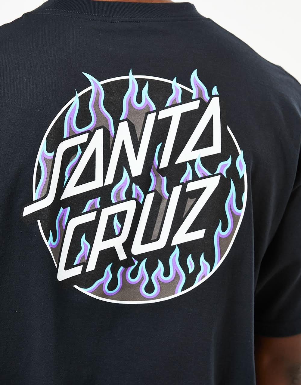 T-shirt Santa Cruz x Thrasher Flame Dot - Nera