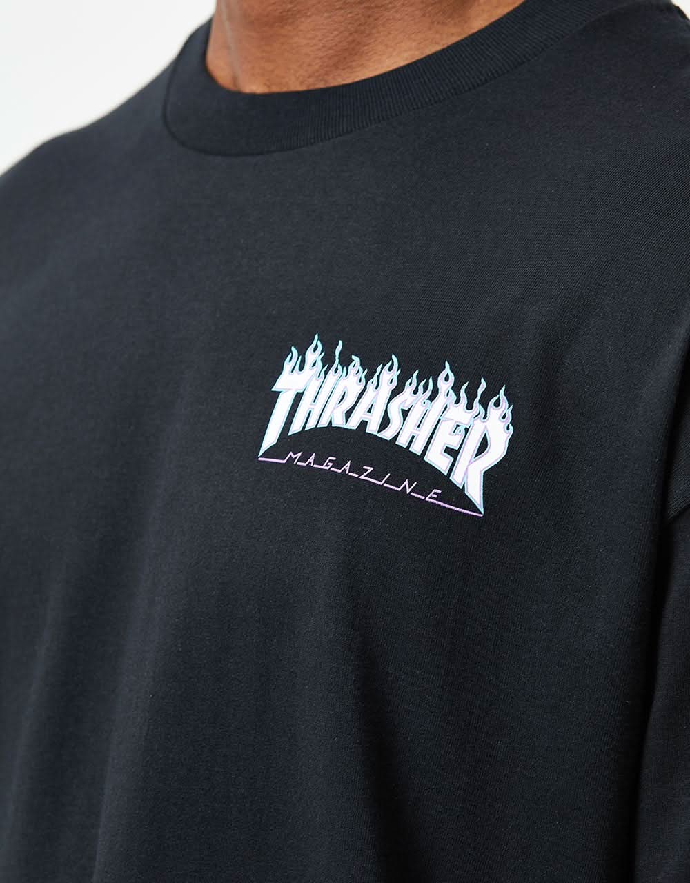 Santa Cruz x Thrasher Flame Dot T-Shirt - Black