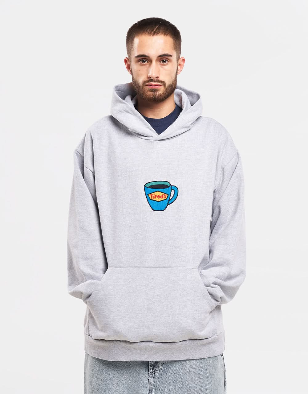 Tired Tired'S Pullover Hoodie - Heather Grey