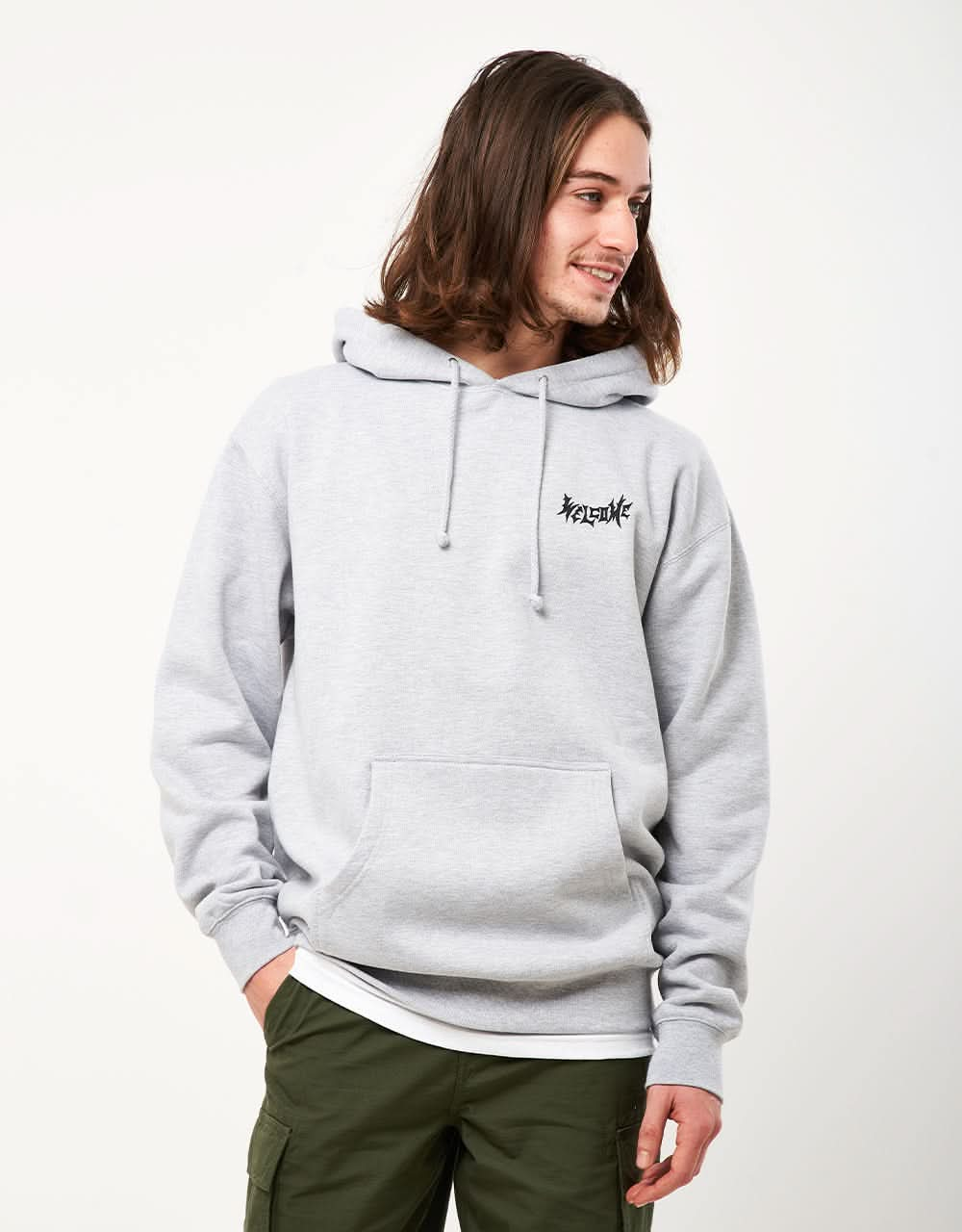 Welcome Sloth Pullover Hoodie - Heather/Sage