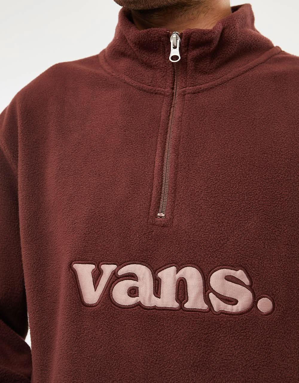 Vans Lowered Loose Polar Fleece Quarter Zip - Bitter Chocolate