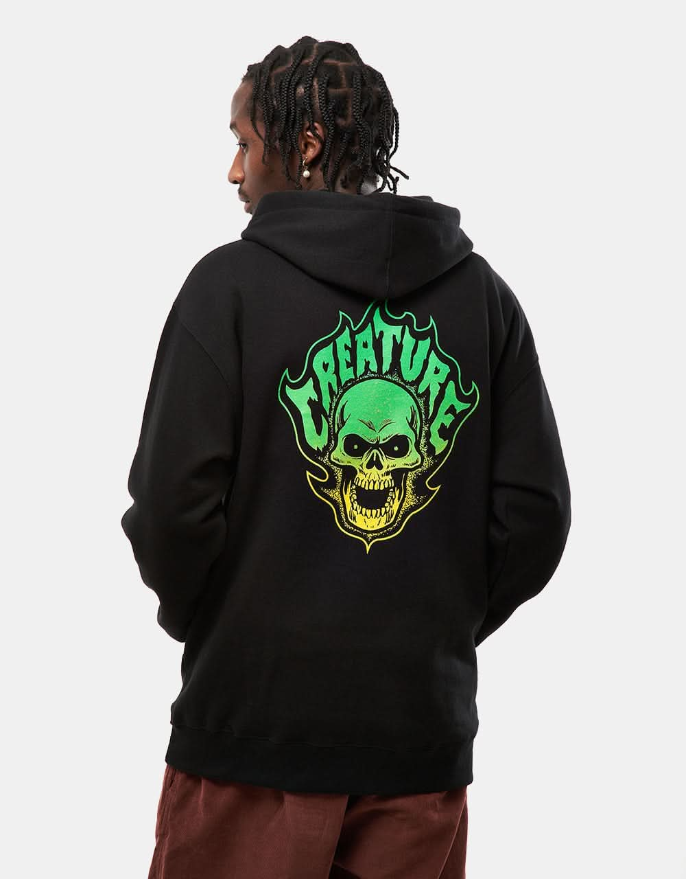 Creature Bonehead Flame Heavyweight Pullover Hoodie - Black