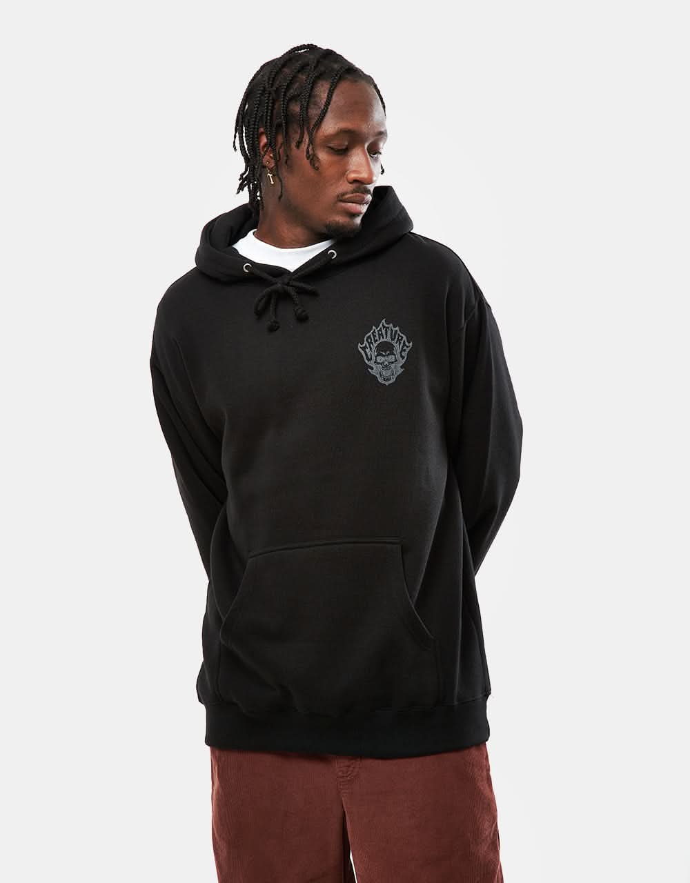 Creature Bonehead Flame Heavyweight Pullover Hoodie - Black