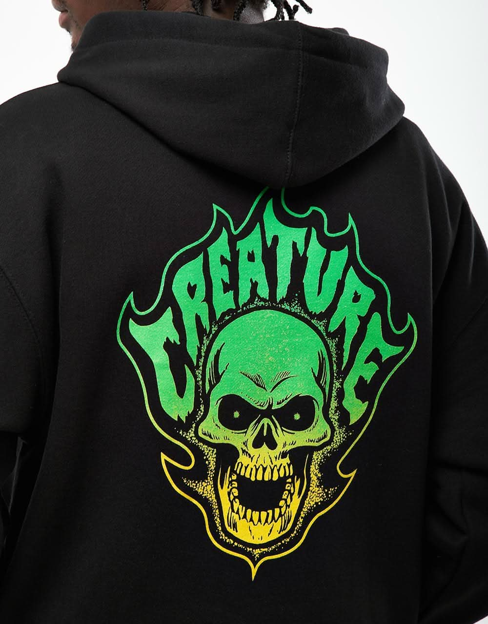 Creature Bonehead Flame Heavyweight Pullover Hoodie - Black