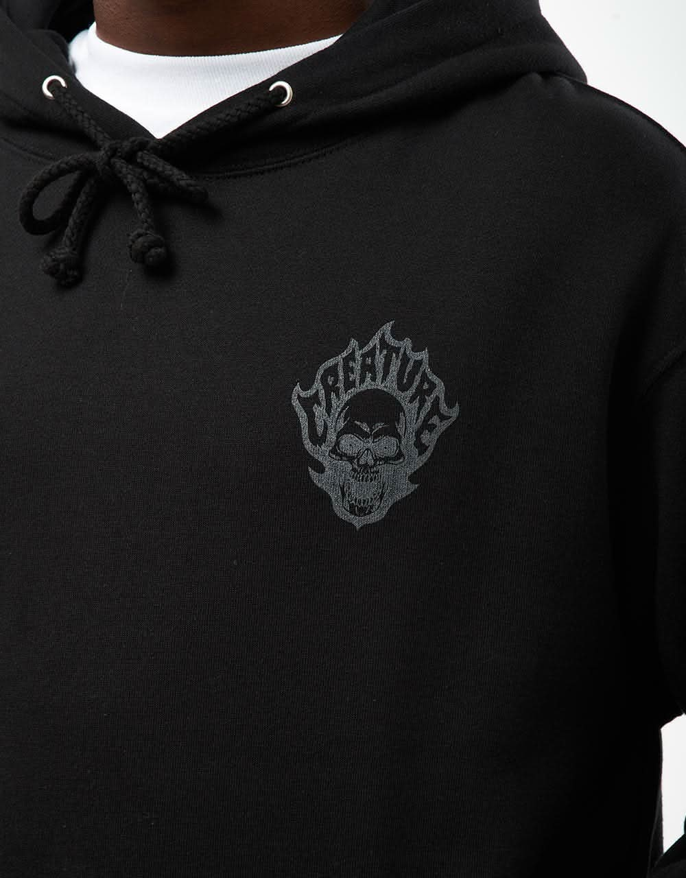 Creature Bonehead Flame Heavyweight Pullover Hoodie - Black