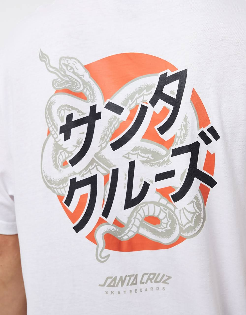 T-shirt Santa Cruz Serpent Japanese Dot ESCLUSIVA nel Regno Unito - Bianca