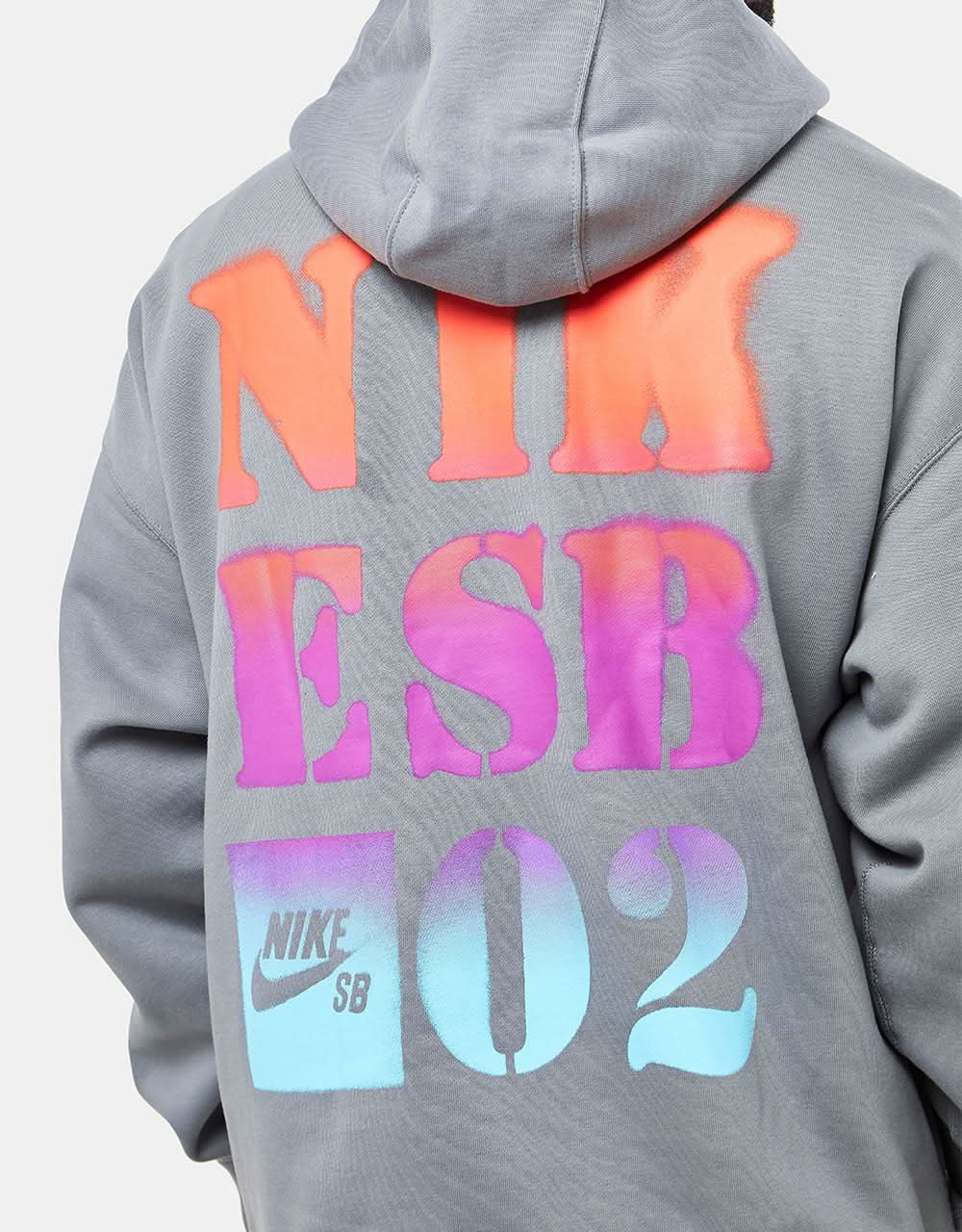 Felpa con cappuccio pullover Nike SB Stencil - Grigio fumo