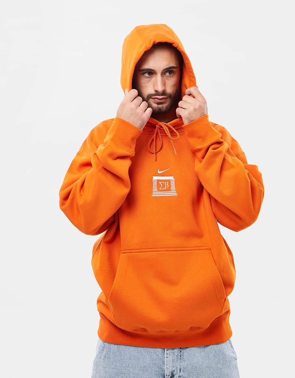 Sudadera con capucha Nike SB Veikos GFX - Naranja fogata/Hueso claro