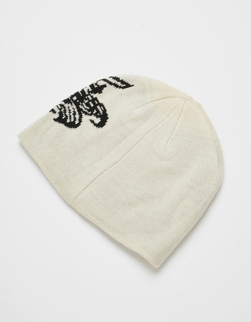 Route One Dragon Cuffless Beanie - Angora/Black