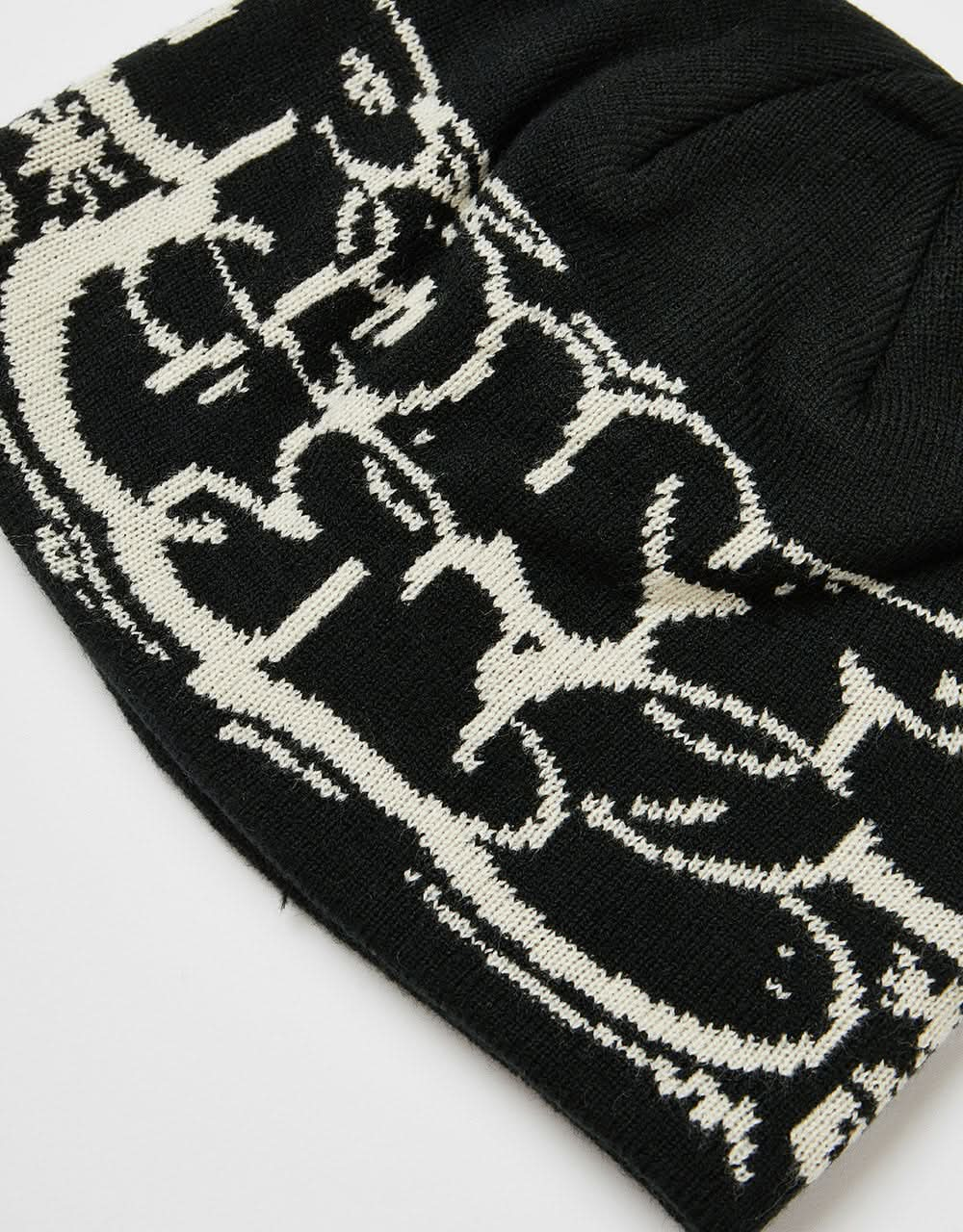 Route One Tag 2.0 Cuffless Beanie - Black/Angora