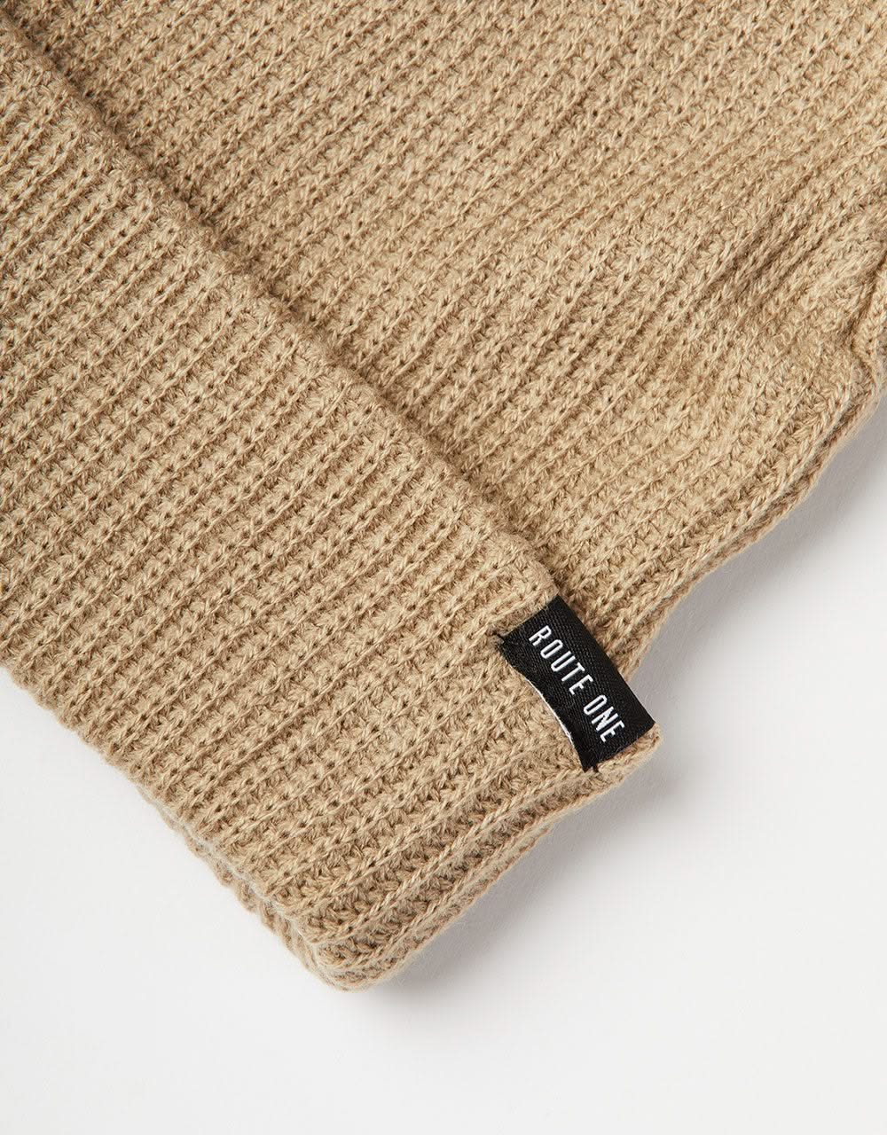 Route One Recycled Fisherman Beanie - Desert Taupe