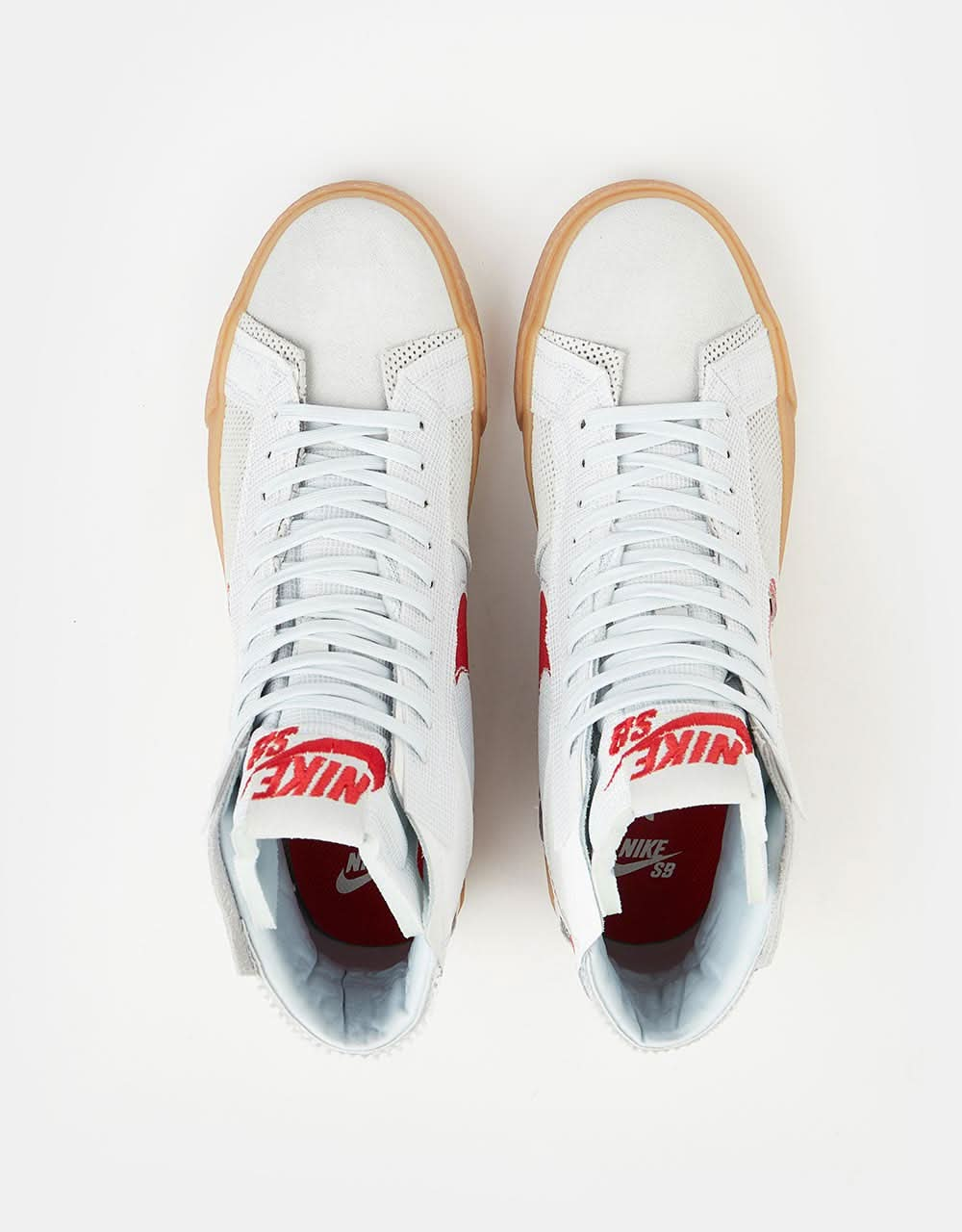 Scarpe da skate Nike SB Zoom Blazer Mid Premium - Bianco Summit/Rosso Univ-Platino Puro-Bianco Summit-Giallo Gomma