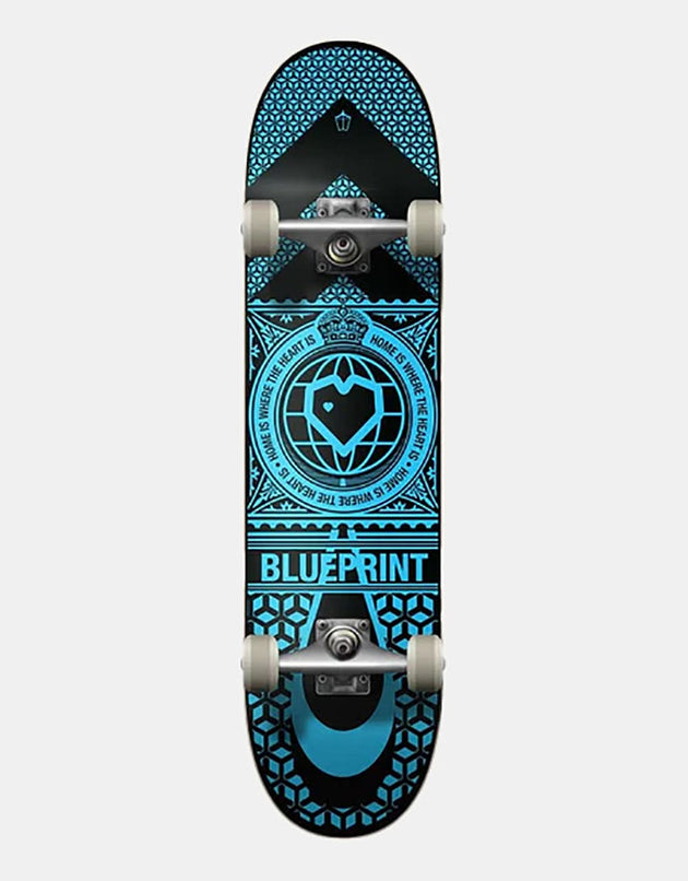 Blueprint Home Heart Black/Blue Complete Skateboard - 8.25"