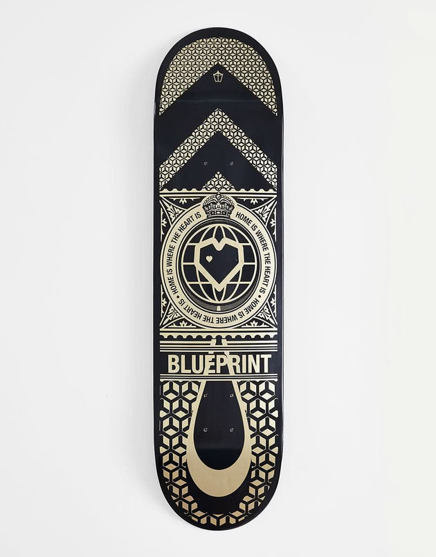 Blueprint Home Heart Black/Gold Skateboard Deck - 8.125"