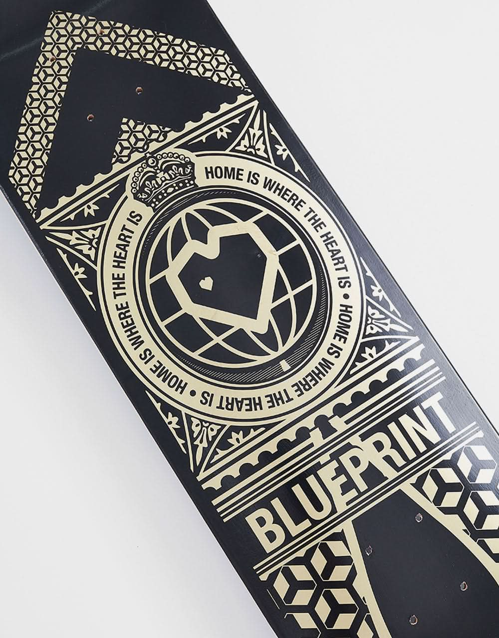 Blueprint Home Heart Black/Gold Skateboard Deck - 8.125"