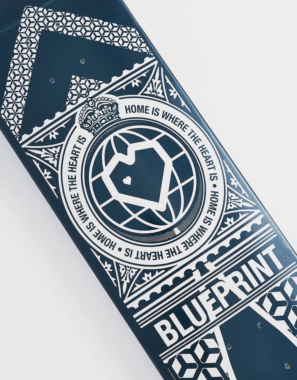 Blueprint Home Heart Navy/Silver Skateboard Deck - 8"