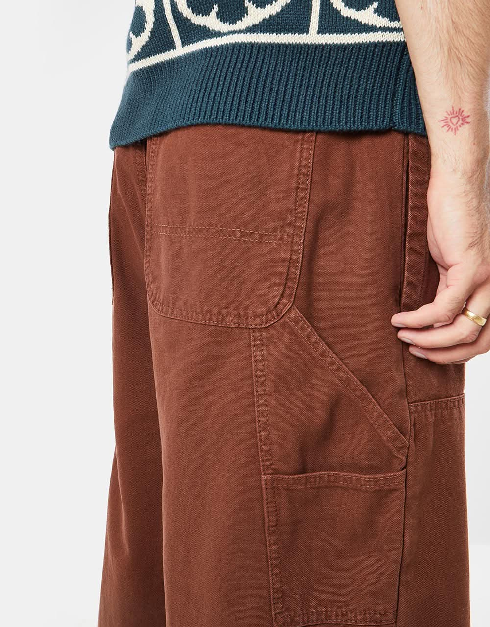 Pantalones de lona pesados ​​Route One Double Knee - Cappuccino