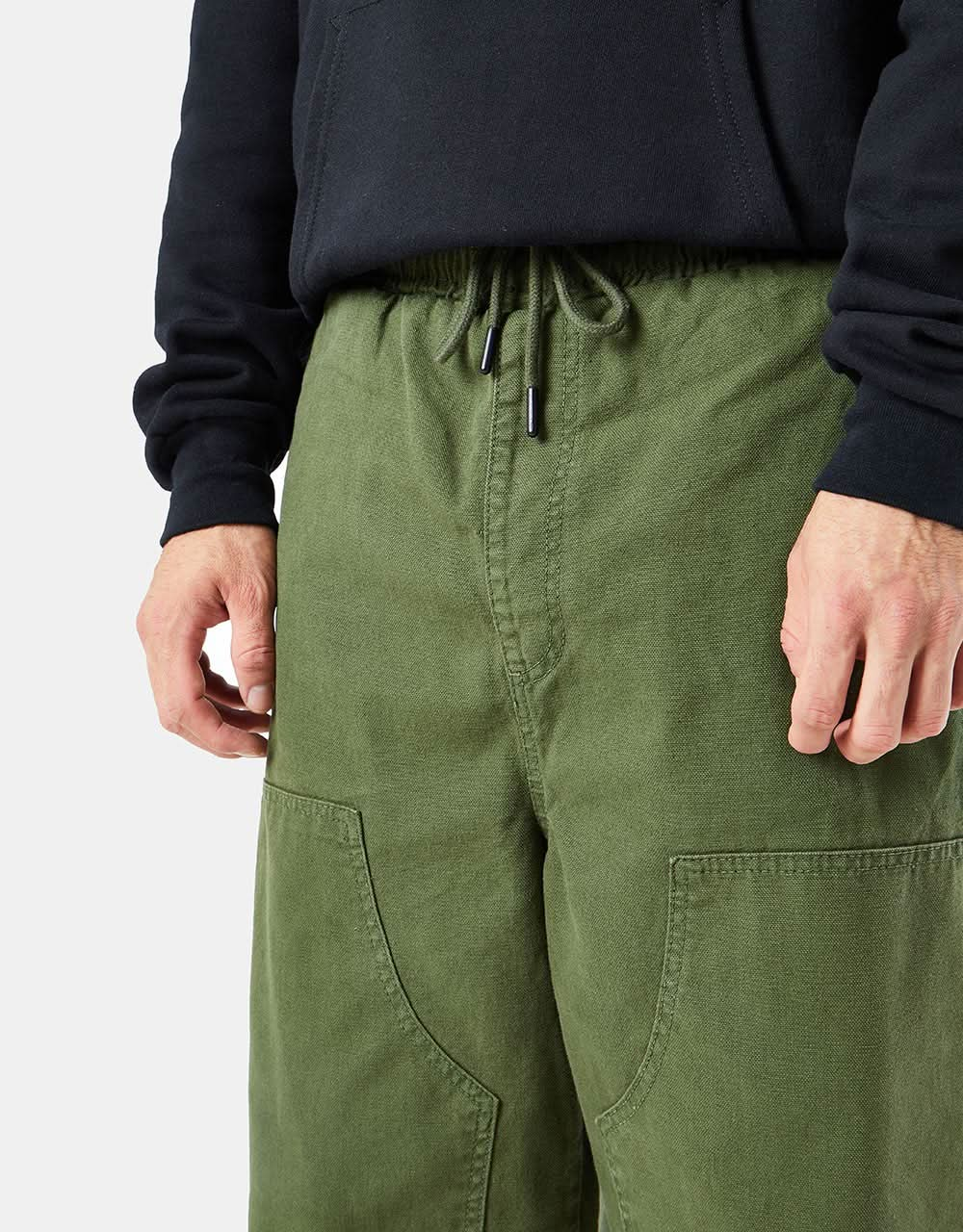 Pantalon en toile épaisse à double genou Route One - Olive