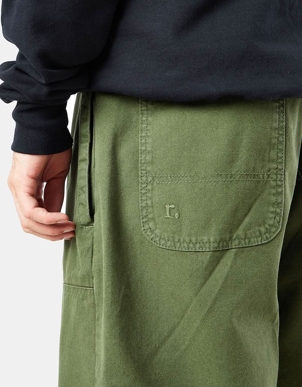 Pantalon en toile épaisse à double genou Route One - Olive