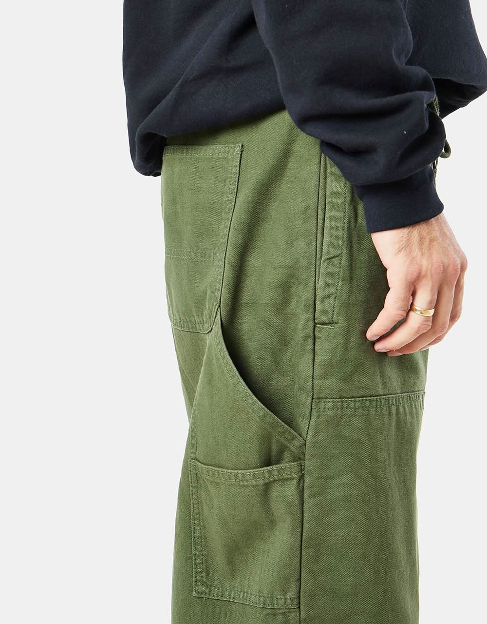 Pantalon en toile épaisse à double genou Route One - Olive