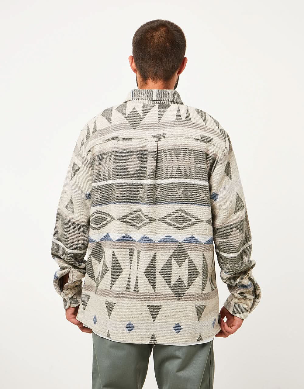 Route One Navajo Heavyweight Flannel Shirt - Pine/Natural