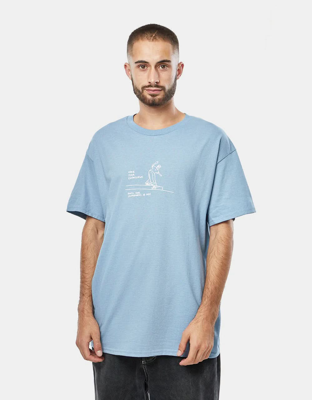 Route One Enthusiasm T-Shirt - Stone Blue