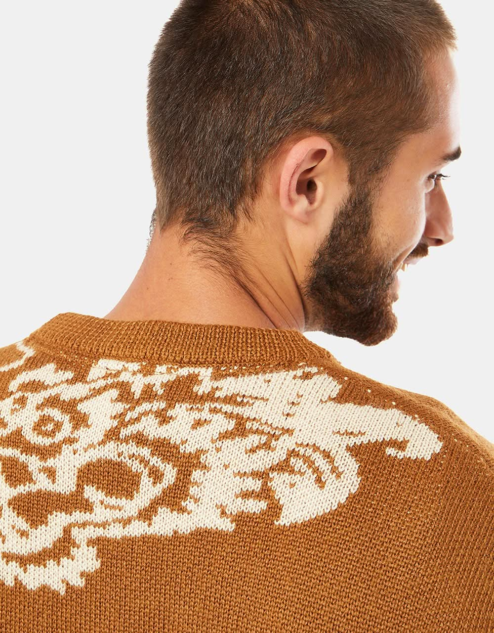 Route One Dragon Strickpullover – Lebkuchen