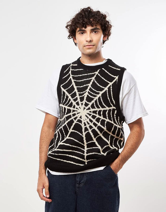 Gilet tricoté Route One Spiderweb - Noir