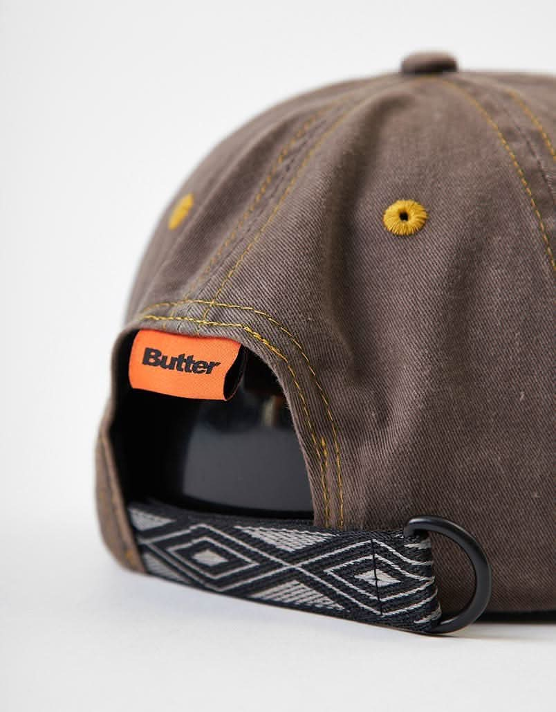 Butter Goods Rounded Logo 6-Panel Cap - Washed Oakwood