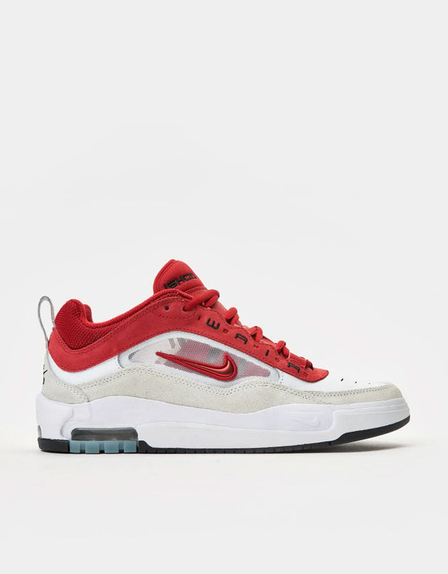 Nike SB Air Max Ishod Skate Chaussures - Blanc/Varsity Rouge-Summit Blanc-Varsity Rouge-Noir