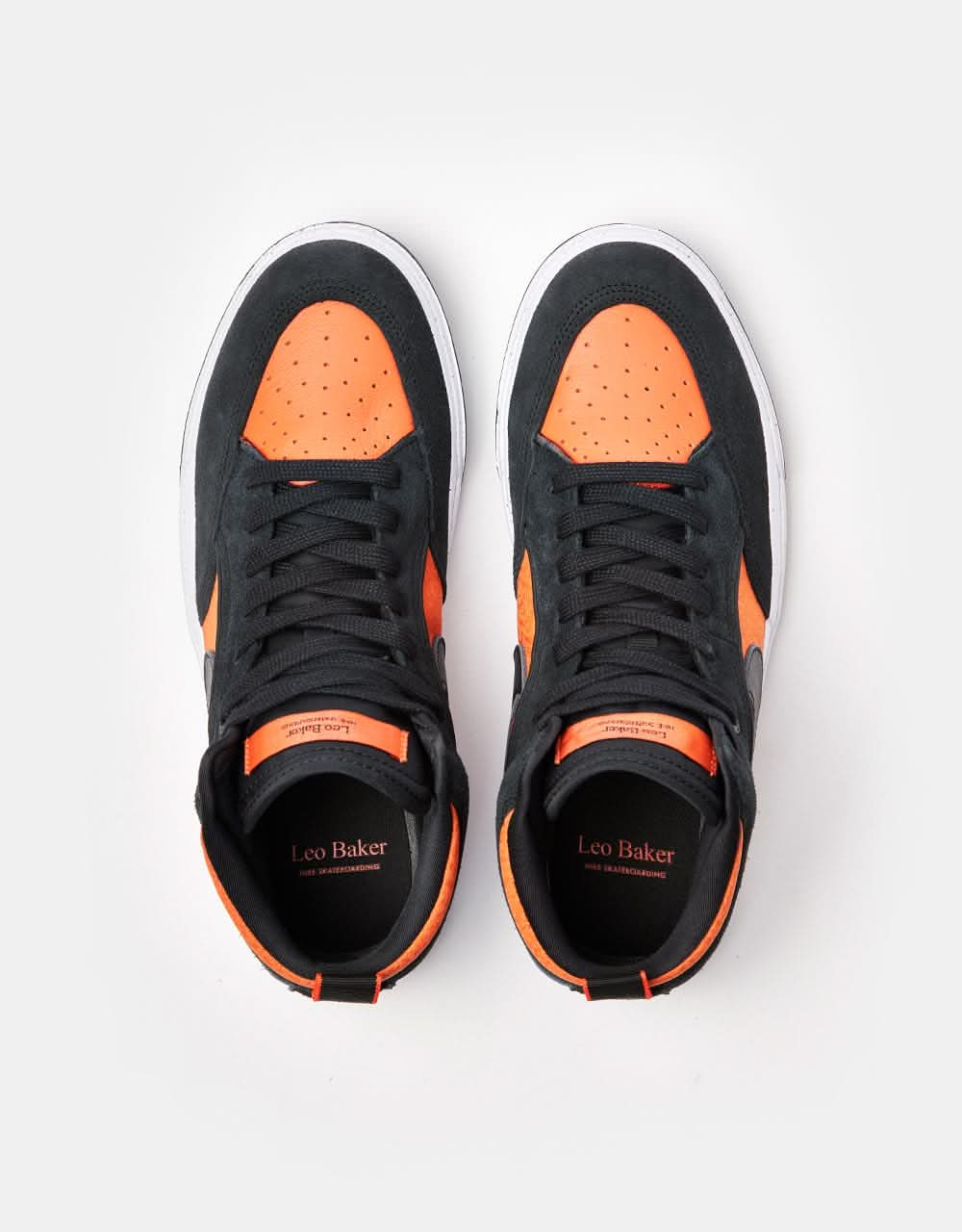 Nike SB React Leo Skate Shoes - Black/Black-Orange-Electro Orange-White-Black