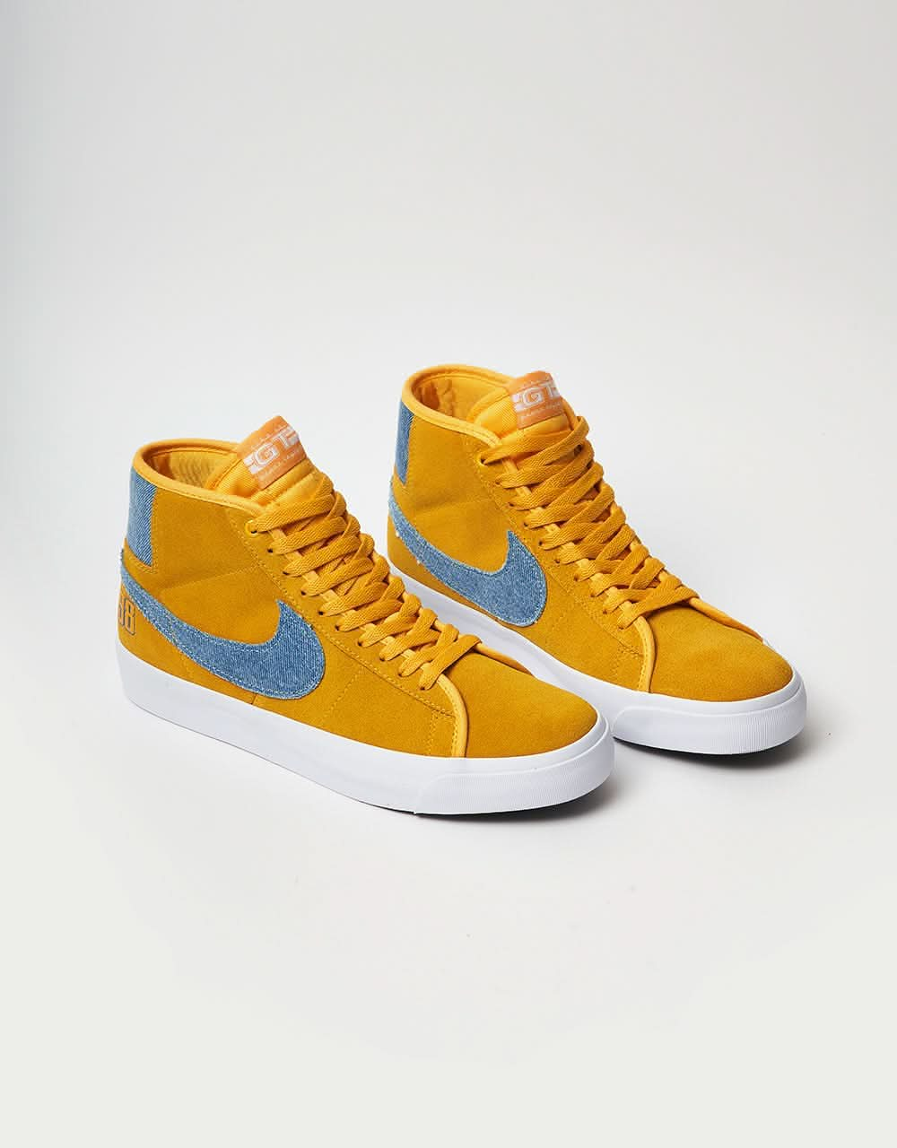 Nike SB Zoom Blazer Mid Pro GT Skate Shoes - Univ Gold/Game Royal-Univ Gold-White-Black