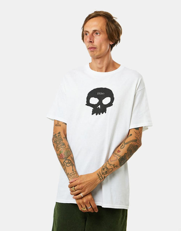 Camiseta Zero Single Skull - Blanco/Negro