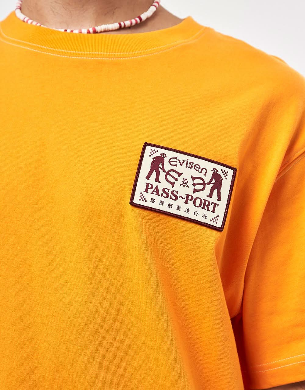 Pass~Port x Evisen Logo Lock~Up T-Shirt - Orange Sherbert