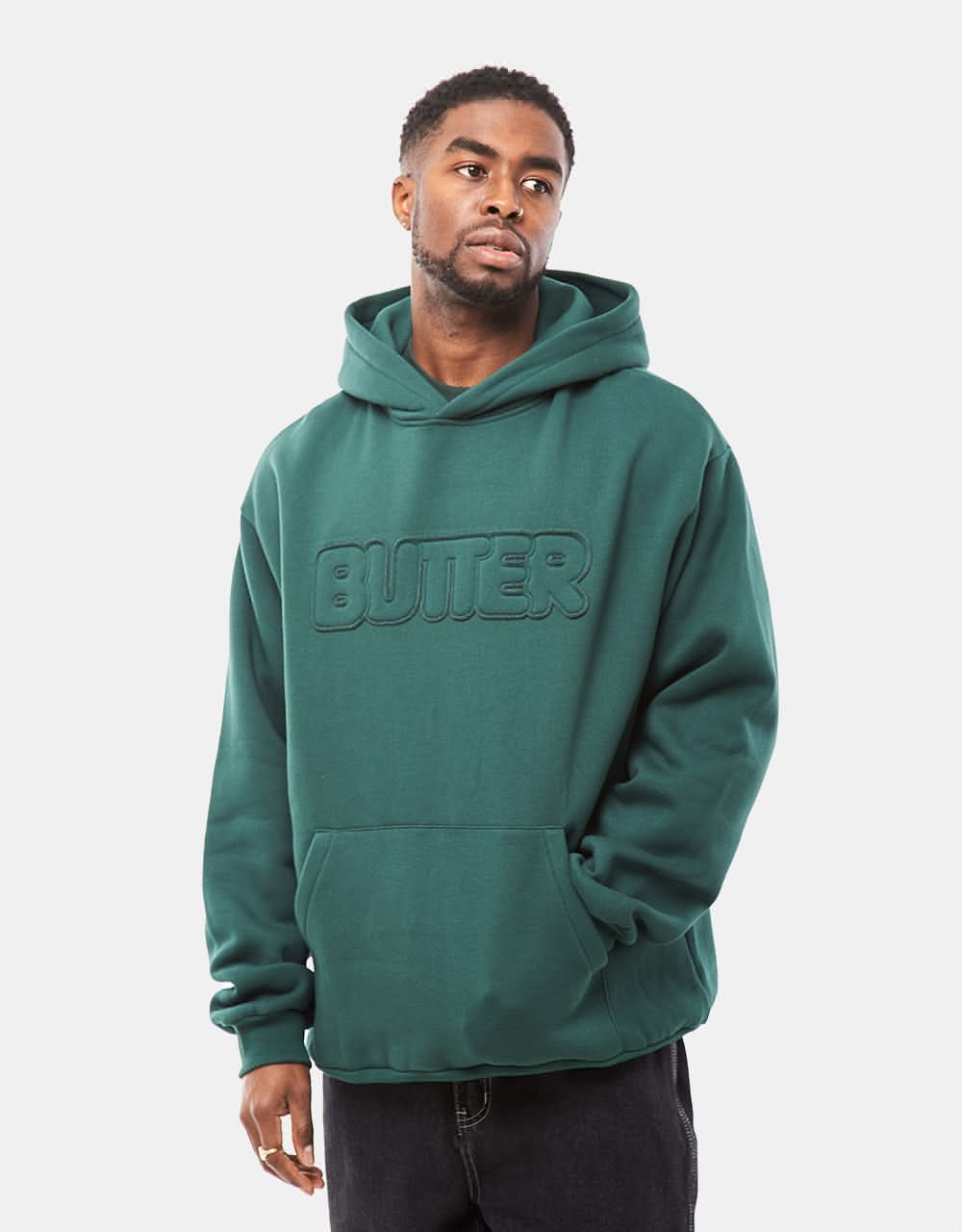 Butter Goods Fabric Applique Pullover Hoodie - Forest