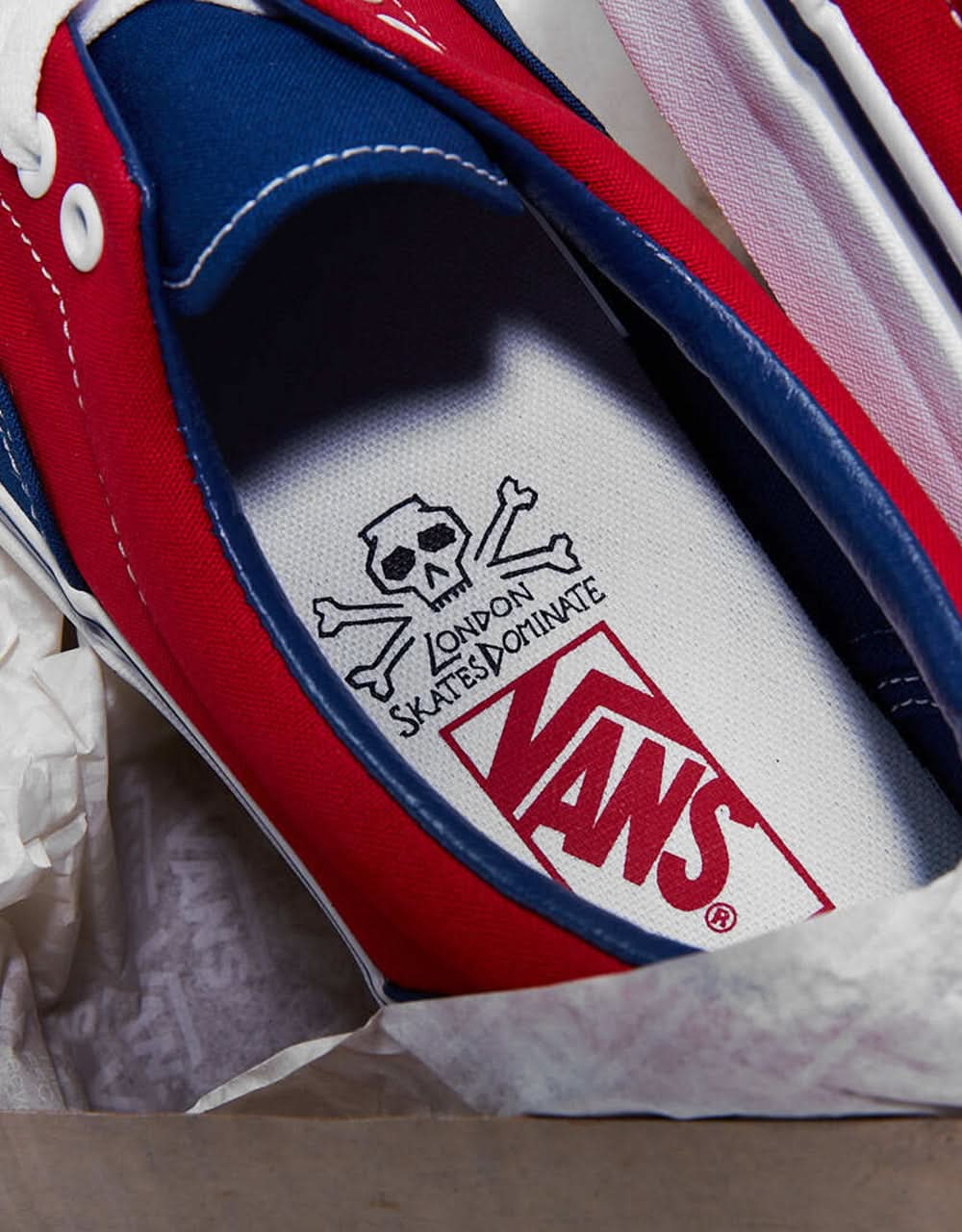 Vans x London Skates Dominate Era 95 DX Limited Edition Skate Shoes - Red/Blue