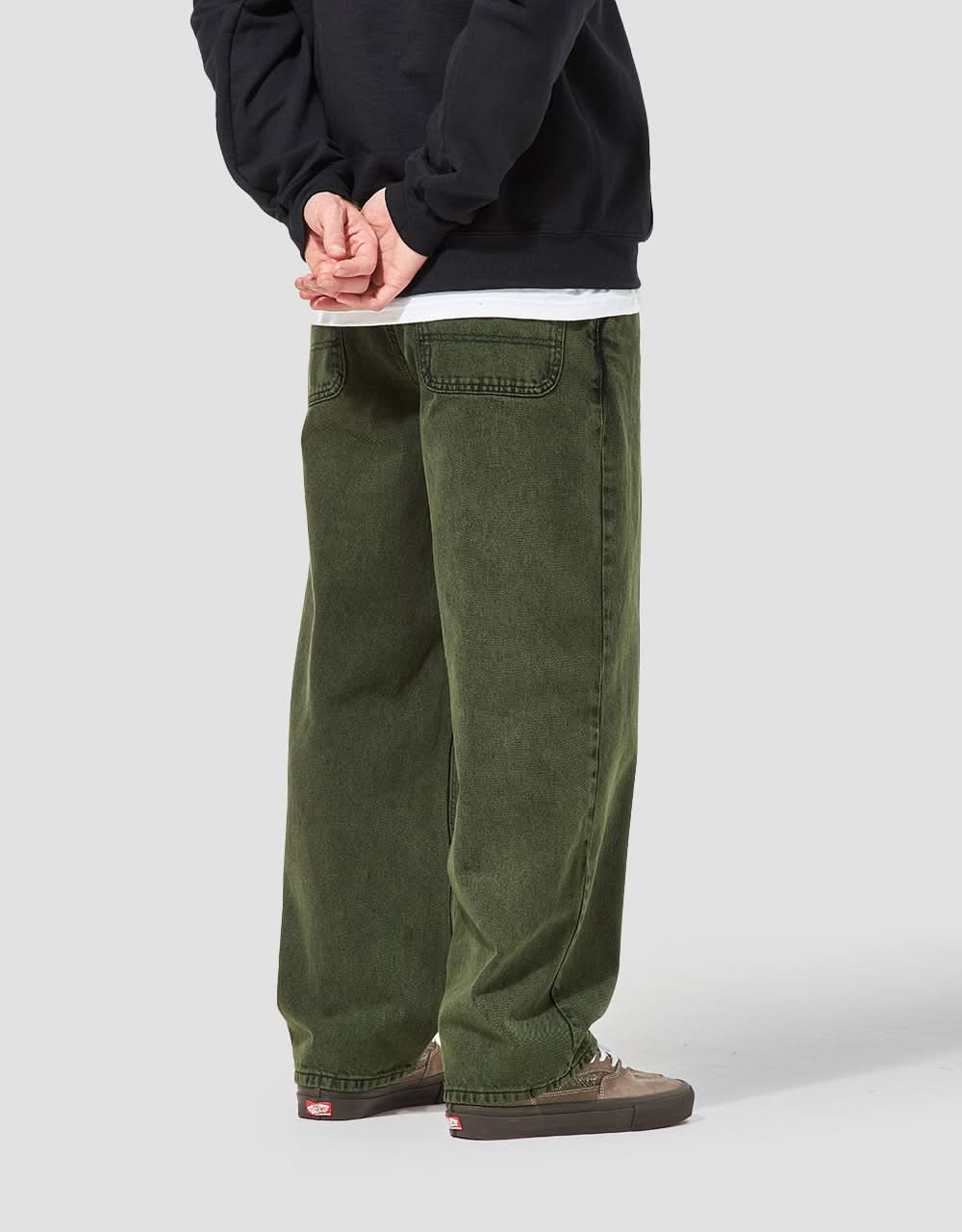 Route One Super Baggy Denim Jeans - Leaf Green