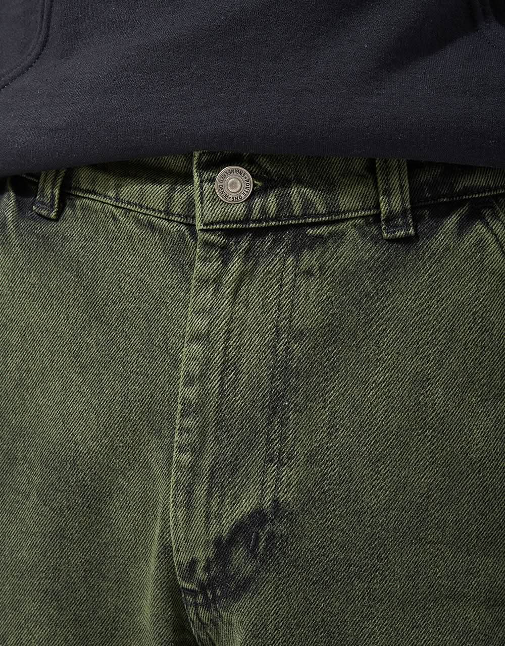 Route One Super Baggy Denim Jeans - Leaf Green