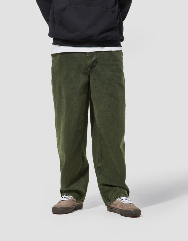 Route One Super Baggy Denim Jeans - Leaf Green