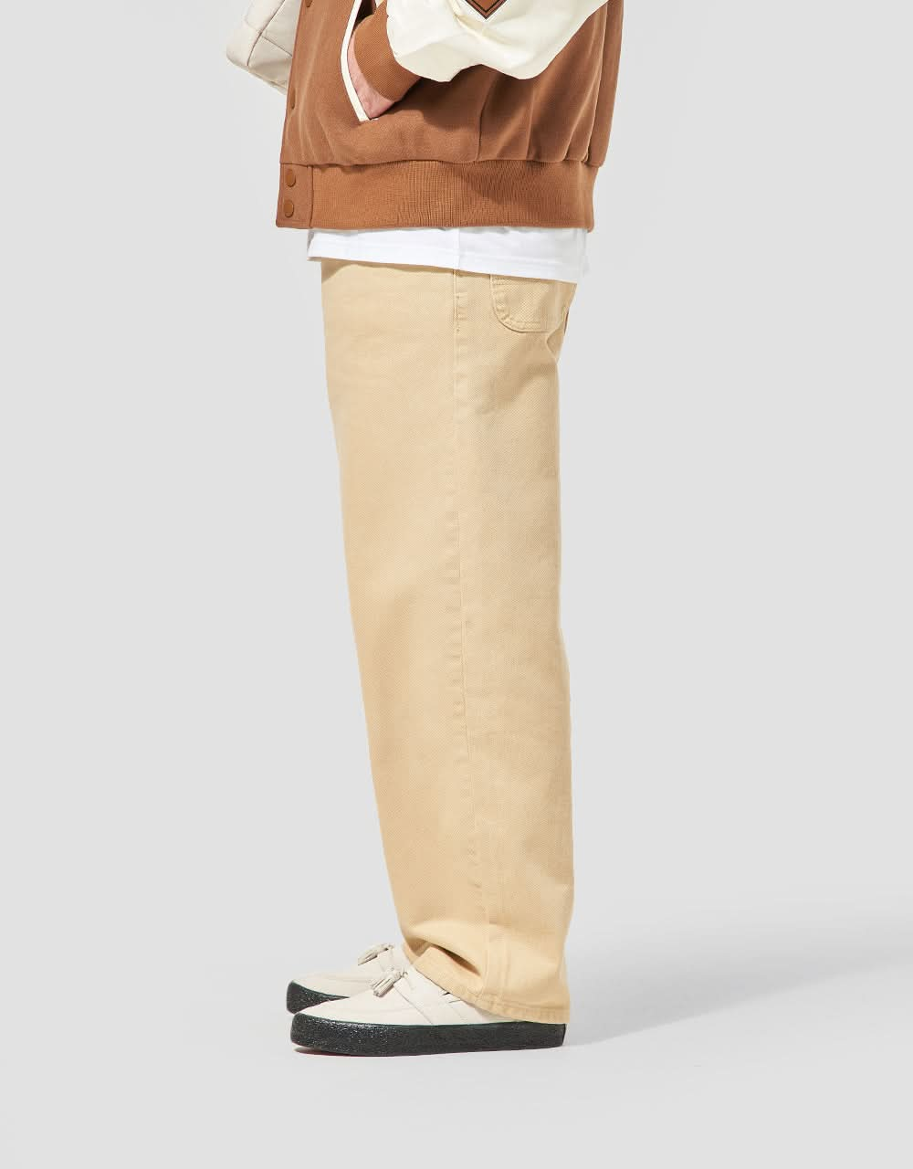 Route One Super Baggy Denim Jeans - Sand