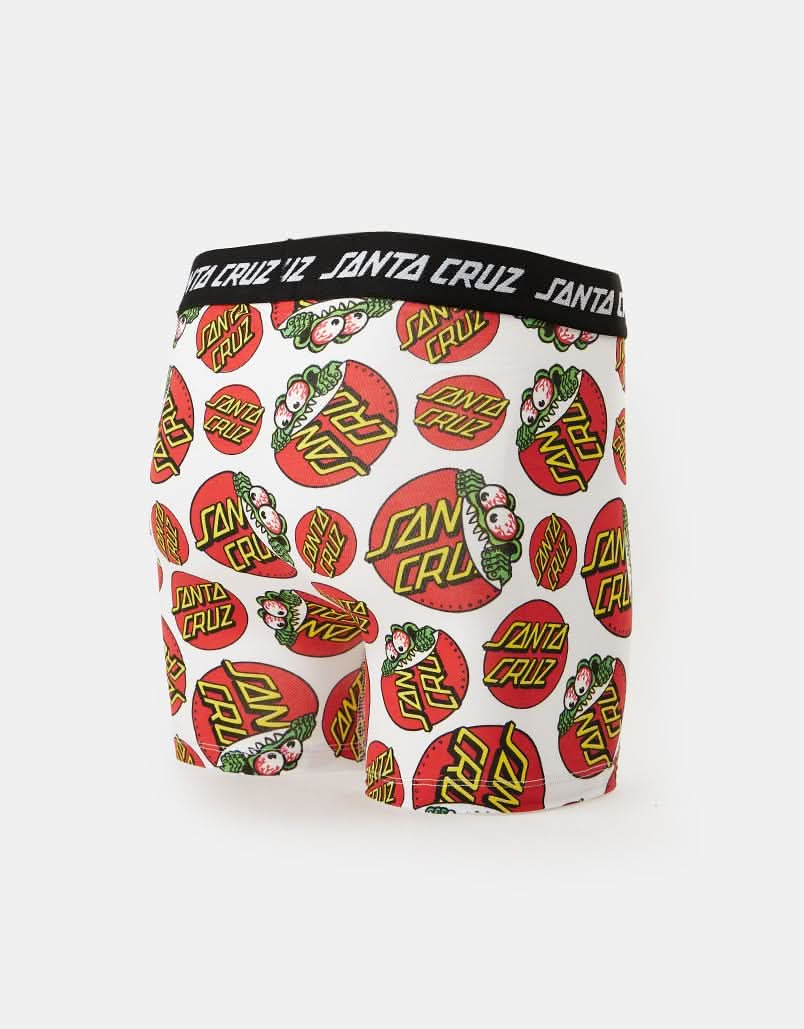 Santa Cruz Beware Dot Boxer Brief - White