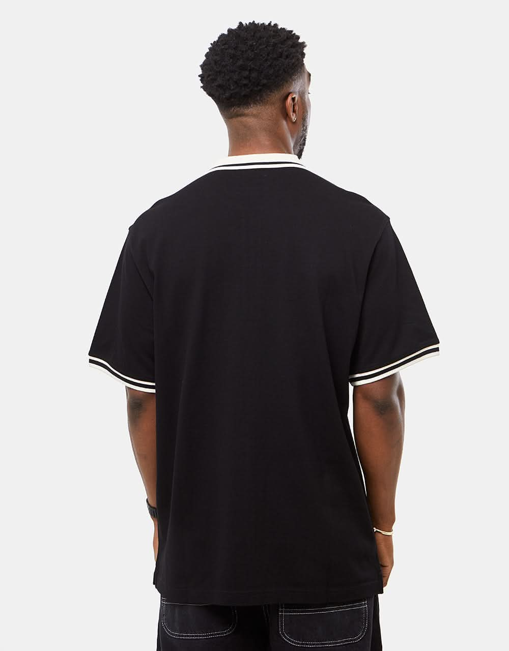 Welcome Parliament Pique Zip Polo - Black