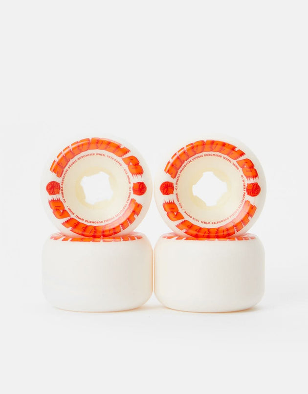 OJ Double Duro Mini Combo 101/95a Skateboard Wheels - White/White-Orange