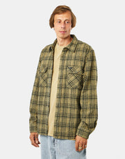 Chemise en Flanelle L/S Épaisse Brixton Bowery - Olive Militaire/Noir