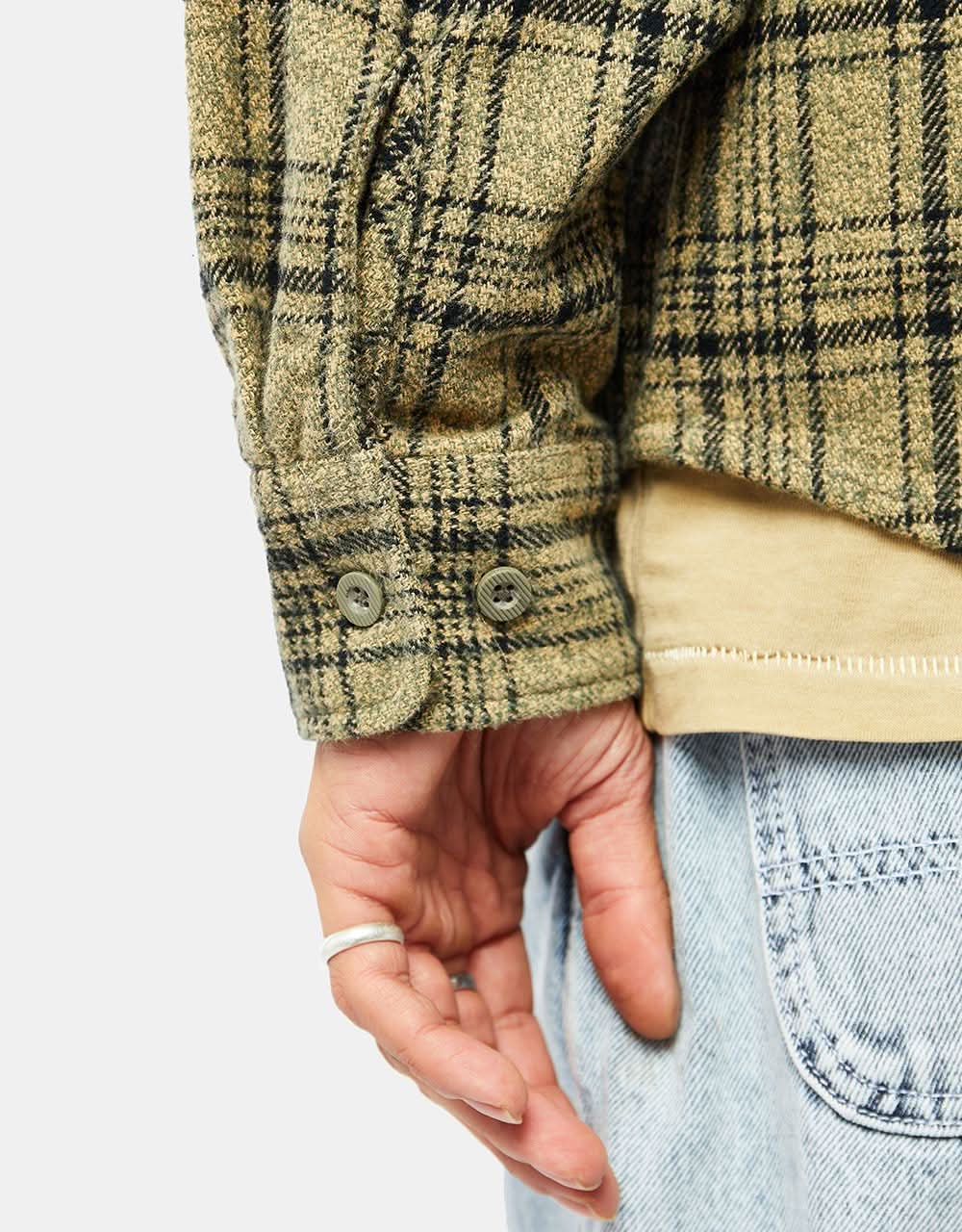 Brixton Bowery Heavy Weight L/S Flannel Shirt - Military Olive/Black