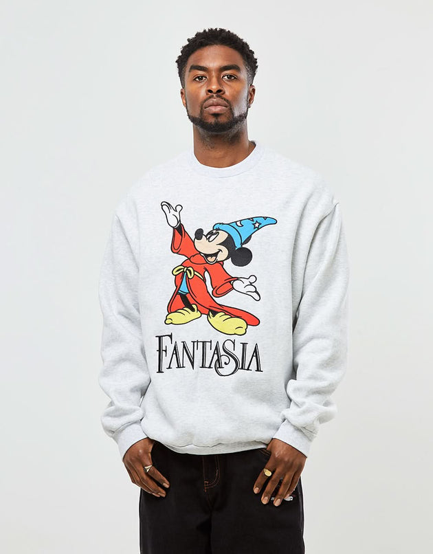 Butter Goods x Disney Fantasia Sweatshirt mit Rundhalsausschnitt – Aschgrau