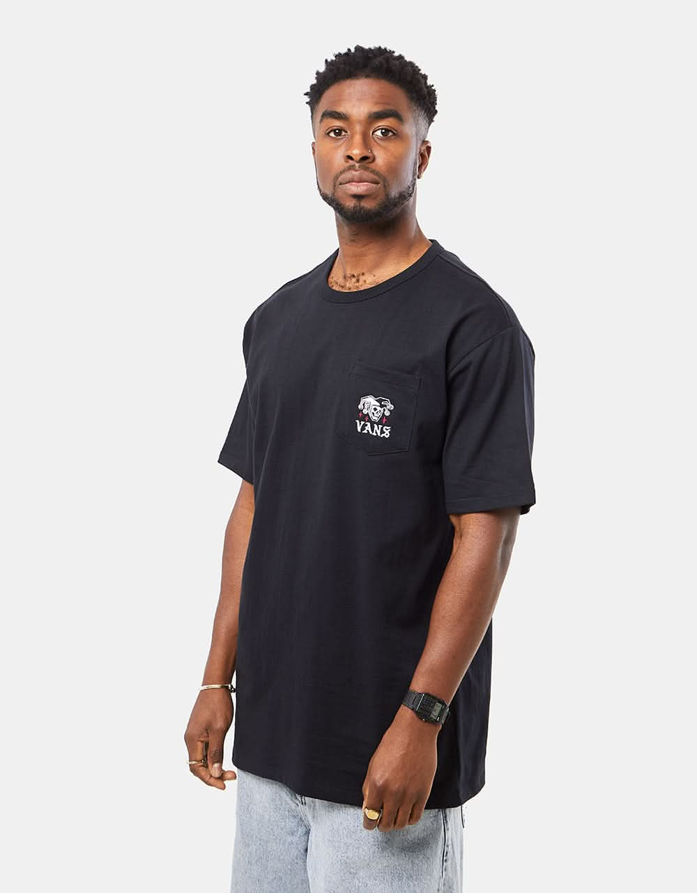 Vans Off The Wall Pocket T-Shirt - Black/Chili Pepper