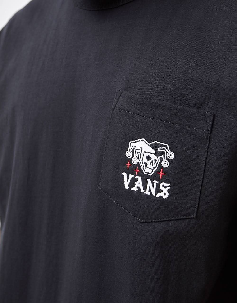 Vans Off The Wall Pocket T-Shirt - Black/Chili Pepper