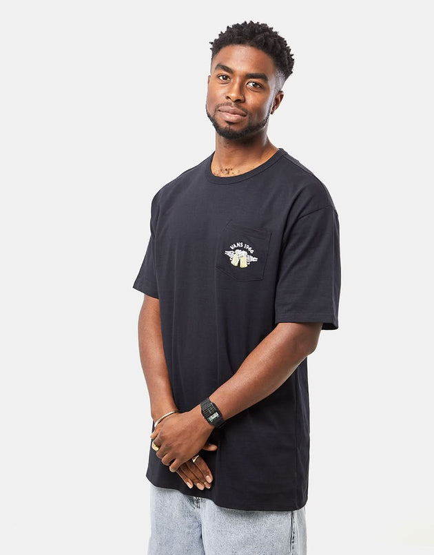 Vans Off The Wall Pocket T-Shirt - Black/Gold Fusion