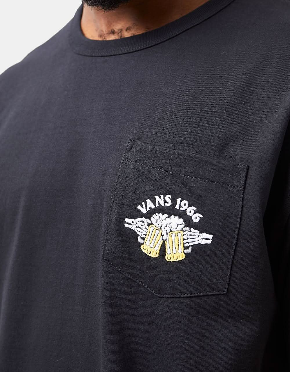 Vans Off The Wall Pocket T-Shirt - Black/Gold Fusion